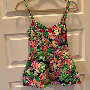 Lilly Pulitzer Gardenia Print Peplum Top Sz. 4